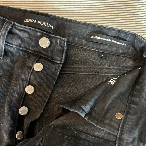 Denim Forum Black Straight Leg Jeans - Picture 3 of 4